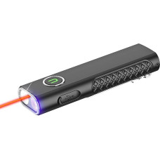 UltraFire Rechargeable Flat LED Torch with UV Light and Red Beam, 1200 Lumen Mini Tactical Torch with 3 Light Sources, Magnetic Compact Torch for Work, Outdoor, S3