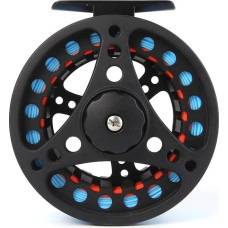 Fly Fishing Reel, Fishing Reel 1/2WT 3/4WT 5/6WT 7/8WT Black Fly Reel with Blue Line Combination Aluminium Alloy Large Fly Fishing Reels, Weight Forward, Fly Line