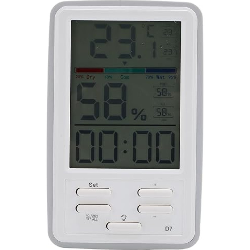 76 x 122 x 20 mm/2,99 x 4,8 x 0,79 Zoll Digitales Innenhygrometer, Thermometer, Temperatur- und Luftfeuchtigkeitsmesser, hochpräzises digitales Hygrometer für das Heimbüro