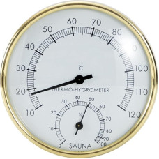 Temperatur- und Luftfeuchtigkeitsmesser für Sauna- und Außenanwendungen mit Präzisionskalibrierung und robuster Ausführung
