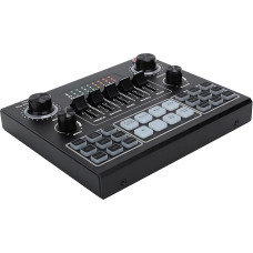 Goshyda Professional Sound Card, V9 Sound Card, Stereo Audio Mixer with 16 Sound Effects, Mobile Phone, Computer, Live Sound Card, for Computer Games, Mobile Phone, Live Transmission (Bluetooth Version)