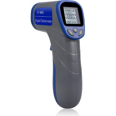 Infrarot Digitaler Drehzahlmesser Drehzahlmesser 2,5 bis 99999 U/min Bereich 0,02 Prozent Genauigkeit 50 bis 500 mm Messabstand Großes LCD Display für Motoren Räder Drehmaschinen Lüfter