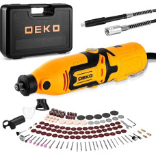 Daugiafunkcinis rotacinis graviravimo įrankis Mini šlifuoklis: DEKOPRO 170W 127 priedų rinkinys, kintamo greičio 8000-35000 aps/min - daugiafunkciniai įrankiai pjovimui, gręžimui, poliravimui, valymui, geltonos spalvos