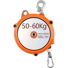 Einziehbare Hängewaage mit Federzug, 1 Stück verstellbarer Federzug mit 1,5 m Drahtseil, Lastbereich 1-60 kg(50-60 Kg)