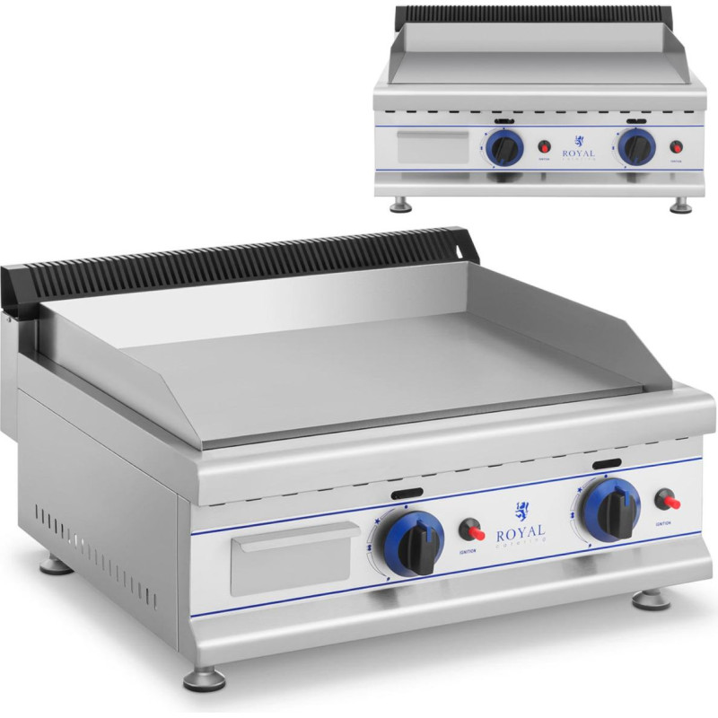 Royal Catering Dvigubos dujinės grotelės suskystintoms naftos dujoms / propanui ir butanui 2 x 3000 W 30 mbar