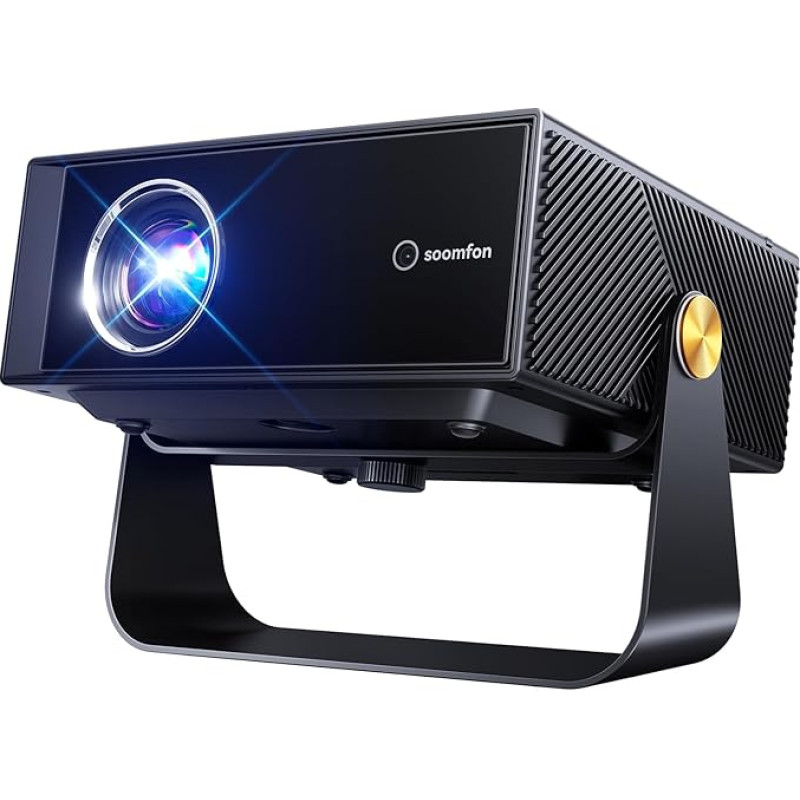 SOOMFON išmanusis projektorius 4K namų kinui - nedidelis projektorius mobiliajam telefonui Automatinis fokusavimas ir geometrijos korekcija, mini projektorius su 