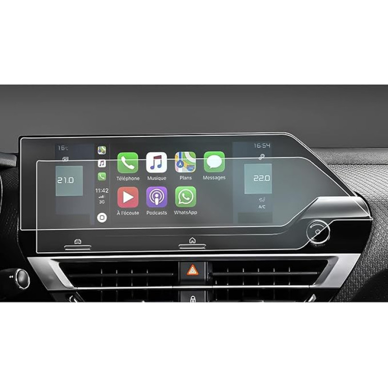 CDEFG suderinama su Citroen C4 E-C4 2021-2024 2025 navigacijos apsauginė plėvelė, 4H atspari įbrėžimams 10 colių GPS skaidri ekrano apsauga Automobilinės navigacijos plėvelė C4 priedai, 2 vnt. (palydovinė navigacija)