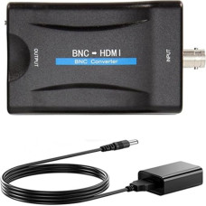 BNC to HDMI Converter Female BNC Video Component Adapter Analogue CVBS Input HDMI Composite Connector Box Hook Up for HD TV Monizur Security Camera CCTV VCR DVRs with 720 1080P Output HDCP Deep Colour
