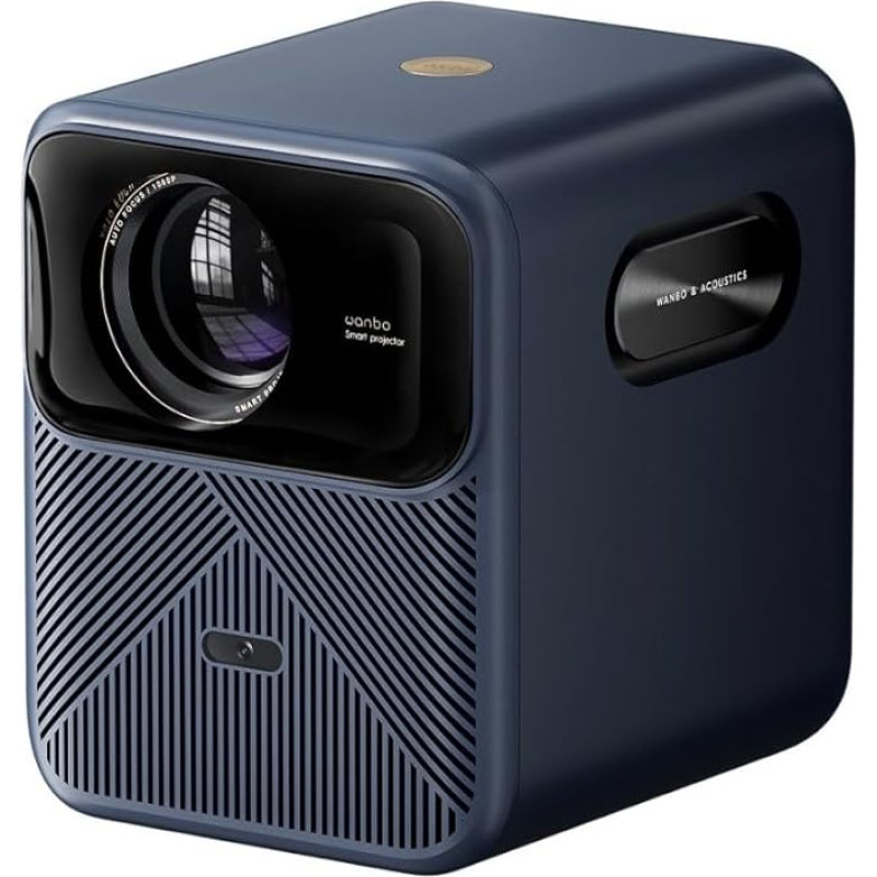 WANBO Mozart 1 Pro išmanusis projektorius 4K namų kinui, MEMC VRR/Google TV/1200ANSI/Netflix, HDR10, automatinio fokusavimo korekcija, 20 W HiFi garsiakalbiai, 1080P FHD, 