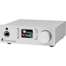 Pro-Ject Pre Box S2 Digital Edition 23, Audiophile Stereo Preamp, Improved Powerful Version, ESS9038 Dual DAC, 24bit/192kHz, DSD512, Made in Europe, Silver