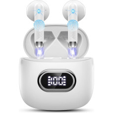 Drsaec Bluetooth 5.4 ausinės, 6D Deep Bass In-Ear ausinės Belaidės Bluetooth 2026 belaidės ausinės su 4 ENC mikrofonu, 42 valandų triukšmo slopinimo ausinės, IP7 vandeniui atsparios sportinės ausinės, USB-C