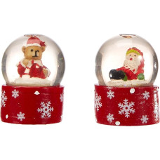 Dekohelden24 Mini sniego gaublys Kalėdų Senelis / meškiukas 2 vnt: Apie 5 x 3,5 cm / skersmuo 3,5 cm.