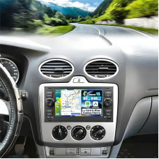 SIXWIN 4+64G Android 13 automobilinis radijas su CarPlay/Android Car/Mirror Link, skirtas Ford C-Max/Galaxy/Connect/Fiesta/S-Max, 7 colių HD jutiklinis ekranas Palaiko WiFi GPS Bluetooth 5.0 FM/RDS 32EQ USB/Type-C