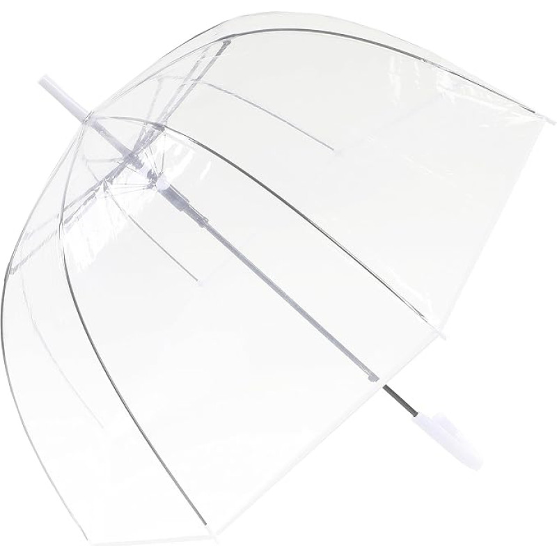 ThreeH Clear Bubble Umbrella Curved Handle Sturdy Transparent Plastic Dome 8 Ribs Auto Open Stick Umbrella