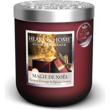 HEART & HOME – Duftkerze auf Basis von natürlichem Sojawachs für Zuhause – kleines Glas Weihnachtszauber – Brenndauer 30 Stunden – Geschenk, Dekoration und Duft für Zuhause – Glas