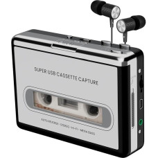 Reshow Cassette Recorder - Portable Cassette Recorder that Records MP3 Audio Files via USB - Converts Cassettes for iPod - Compatible with Laptops and PCs Format Silver