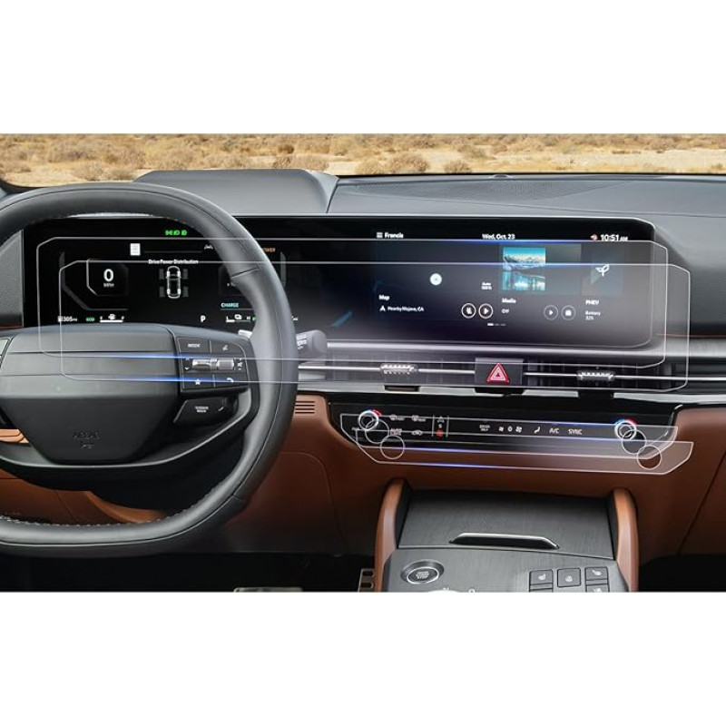 GAFAT [Pack of 4] Suderinama su Facelift Kia Sportage NQ5 2026 2027 12,3 colių navigacijos + oro kondicionieriaus apsaugine plėvele, Sportage 2026 Nano Screen Protector Touchscreen Display, 6H
