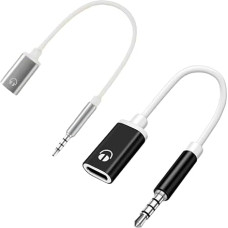 Audio Cable, 3.5mm Male to TypeC Female 3.5mm Analog Cable Type C Converter Headphone Adapter Compatible with MP3 Players, Tablets, Smartphones, CD Players, Laptops - 2 Pack