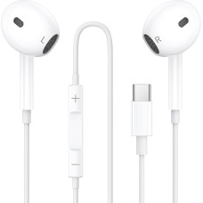 USB C Headphones for iPhone 15 16 17 In-Ear Headphones Type C HiFi Stereo Earphones USB C with Mic and Volume Control for Samsung Galaxy S23 S22 S21 FE iPad Pro Huawei Google Pixel