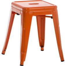 CLP Metalinė taburetė ARMIN, tvirta laiptelinė taburetė / maža kėdutė, sudedama viena ant kitos, sėdynės aukštis 46 cm, oranžinė