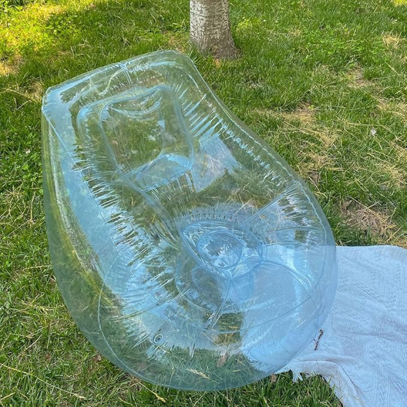 Baiao Inflatable Chair Transparent Inflatable Couch Bean Bag 34 Inch Lazy Sofa Indoor Outdoor