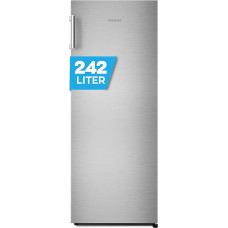 Heinrich´s Freestanding Fridge 242 L, Fridge without Freezer, XXL, Full Room Fridge, LED Lighting, Standing Fridge with 5 Glass Shelves, Door Hinge Changeable, Quiet 40 dB, (Inox)