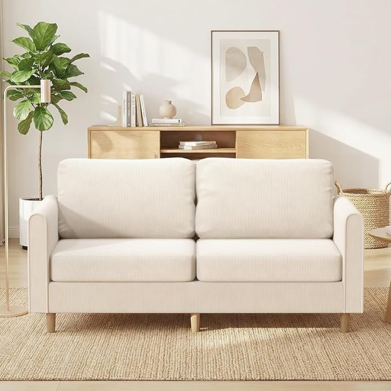 Laidinė sofa 3 sėdimų vietų, 175 cm Patogi pliušinė dvivietė sofa su 2 pagalvėlėmis, svetainė, didelė sofa su 2 pagalvėlėmis, moderni sofa, sofa visiškai pagaminta iš medžio, skirta biurui, miegamajam | velvetas, 70 colių pločio sofa, nuimama