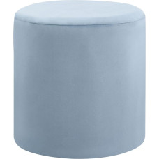 Beliani Pouf Velvet Fabric Blue Round 47 cm Glamorous Luxurious Stool Velvet Stool Lovett