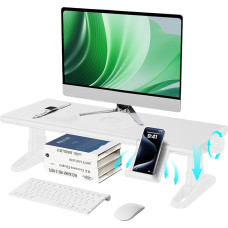 Monitoriaus stovas, reguliuojamo aukščio monitoriaus pakėlėjas, stalinis monitoriaus stovas su mobiliojo telefono laikikliu, ergonomiškas stalinis ekrano pakėlėjas, skirtas kompiuteriams, nešiojamiesiems kompiuteriams, asmeniniams kompiuteriams, televizor