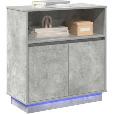 vidaXL Modern Grey Buffet Sideboard Made of Concrete with USB Power Source, Large Durable Storage Space for Dining Room and Living Room, Stylish Matte Finish, Perfect Decoration and Organisation