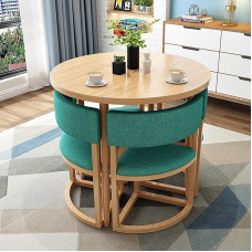 Runder Esstisch und Stuhl-Set, Büro-Empfang, Verhandlungstisch und Stuhl-Kombination, Freizeitbereich, Zuhause, Balkon, kleiner runder Tisch, geeignet für Lounge, Wohnzimmer (Farbe: Hellgrau) (Farbe: