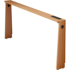 Plonas konsolinis sofos staliukas su kištukiniais lizdais - ilgas už sofos laikymo lentynos Rustic Wood Hallway Furniture for Living Room Brown Finish 150cm