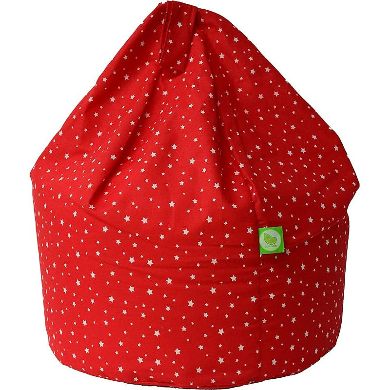 Bean Lazy Bean Bag medvilninis didelis pupų maišas su raudonomis žvaigždėmis