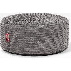 Lounge Pug Pouf Bean Bag 65 cm apvalus grafito pilkos spalvos velvetinis audinys Patogi taburetė arba pėdkelnė