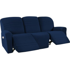 5 pakuočių paklotų kėdžių sofos dangteliai Fleece Stretch Lounger Couch Covers for 3-Seater Lounger Sofa Protective Covers Furniture Protector (Navy)