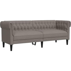 vidaXL Chesterfield sofa, minkšta sofa su 3 sėdimomis vietomis ir atraminėmis kojelėmis, svetainės sofos dizaino sofa, sofa kambariui, sofa kambariui, Taupe audinys