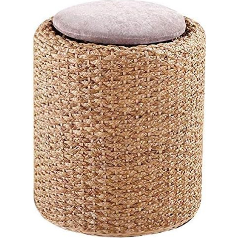 NMDCDH Rattan Stool, Stool, Dining Table, Rattan Footstool, Rattan Make-Up Stool, Rattan Seat, Basket Chair, Footstool (Colour: Sea Grassland)