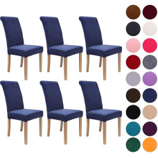 Colorxy Navy Blue Velvet Spandex Valgomojo kėdės apima minkštas ruožas nuimamas skalbiamas