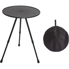 Zusammenklappbarer runder Tisch, Outdoor-Möbel, stabil, für Picknick, Rucksackreisen, Grillen, Schwarz