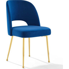 Modway Rouse Performance Velvet Dining Chair Navy Linen Navy