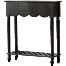 FQMYLTYN Schmaler Konsolentisch für den Eingangsbereich mit 2 oder 3 Schubladen, 2-stufiger Akzenttisch für den Flur, Beistelltisch für den Wohnbereich(Black,84x32x90cm)