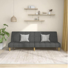 Sofa-lova 2 sėdimų vietų, tamsiai pilkas audinys, svetainės sofa, sofos ir kušetės, poilsio sofa, svetainės sofa - 375827