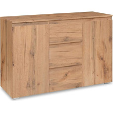 Newfurn Nikita.Ten Sideboard Natural Sideboard Highboard Multi-Purpose Cabinet II 120 x 80 x 40 cm (W x H x D) II [Nikita.Ten] in Honey Oak Decor Honey Oak Living Room Bedroom Dining Room