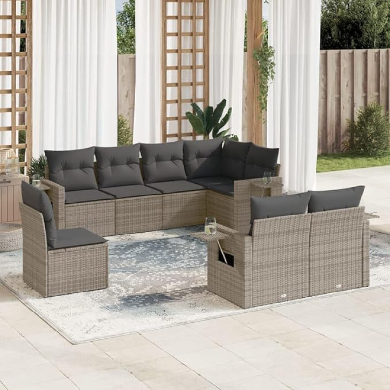 gartenlounge gartenlounge gartenlounge rinkinys gartenlounge Lauko balkon möbel7-tlg. Garten-Sofagarnitur mit Kissen Braun Poly RattanGeeignet für Schlafzimmer