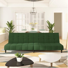 375765 Sofa lova 2-vietė tamsiai žalia aksomo sofa, sofos ir kušetės, poilsio sofa, svetainės sofa