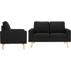 Sofos komplektas 2 dalių fotelis Sofa minkštasuolis Sofa Lounge Sofa audinys Sofos sėdynės Baldai Svetainės sofa Minkšti baldai Dizainas Sofa audinys Juoda