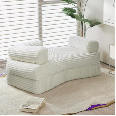 Kampinė sofa Kampinė sofa Gyvenamasis kraštovaizdis su miego funkcija Laidas Didelė sofa lova Svetainės ir miegamojo sofa, paminkštintas šezlongas Sofa lova Smėlio spalvos