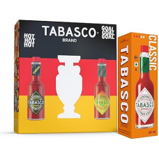 TABASCO prekės ženklo Europos čempionato dovanų rinkinys: 60 ml stikliniai buteliukai su aštriuoju aitriųjų paprikų padažu 