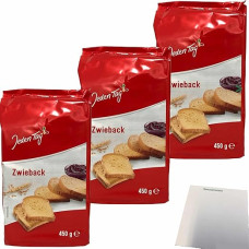 Jeden Tag Rusks Pack of 3 (3 x 450 g Pack) + usy Block