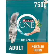PURINA ONE Bifensis Suaugusių kačių sausas maistas su vištiena, 6 vnt. (6 x 750 g)